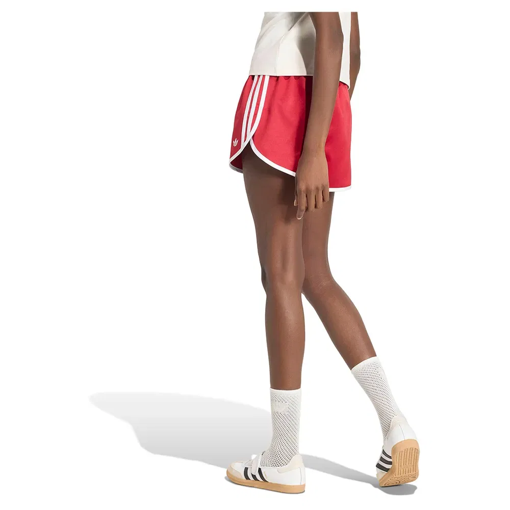 Женские шорты из атласа 3 Stripes Sprntr Adidas Originals, Red — фото 2