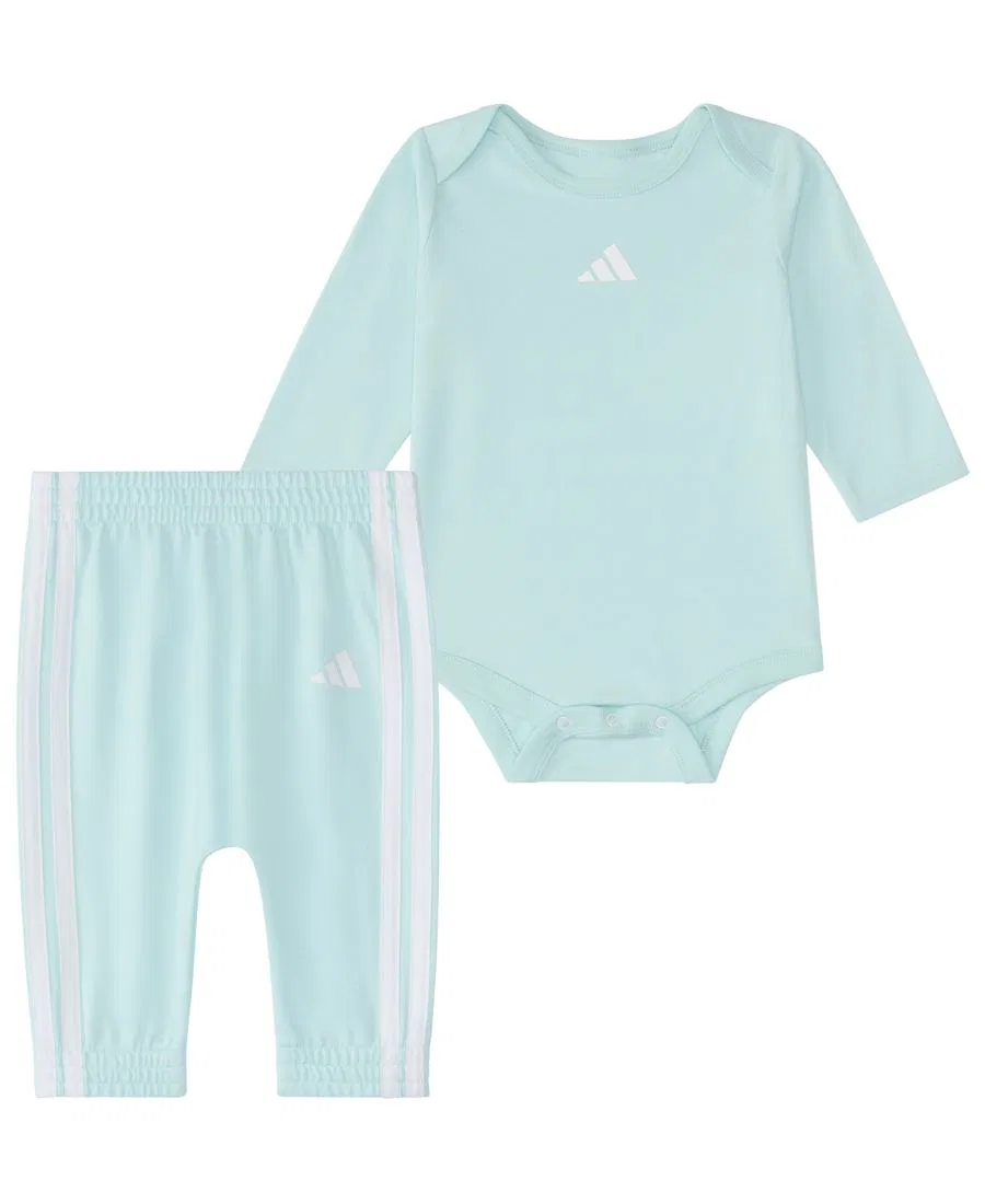 Комплект из боди с длинным рукавом и брюк для малышей adidas, Halo Mint