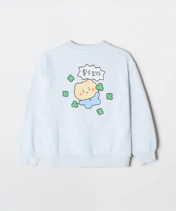 Детский спортивный костюм с начесом, Мангджин, Spao Kids, меланжевый серый — фото 3