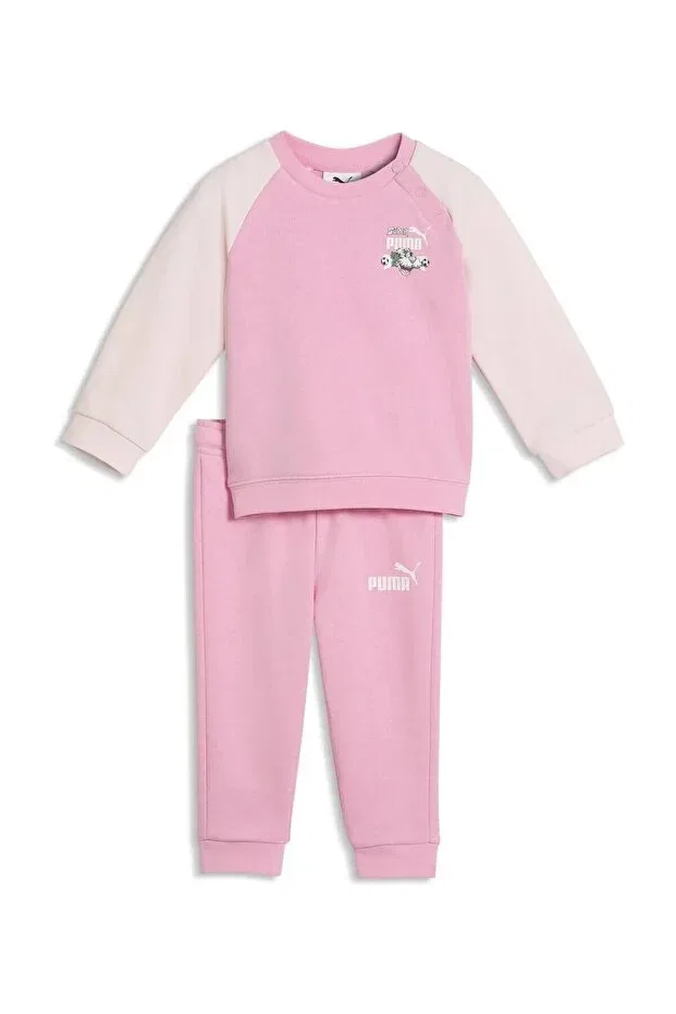Детский спортивный комплект для девочек однотонный Super Crew Set Puma, Pink