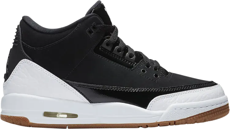 

Кроссовки Air Jordan 3 Retro GS Black White, черный