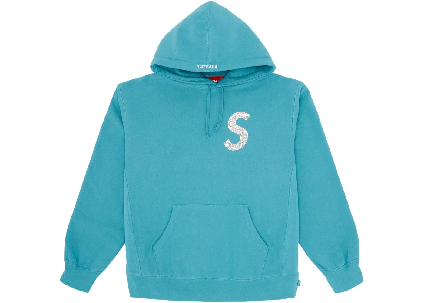 Мужской худи Supreme Swarovski S Logo Hooded Sweatshirt, Light Aqua