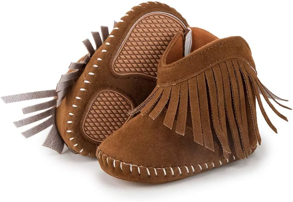 Детские сапоги для девочек с кисточками Meckior, Brown Rubber