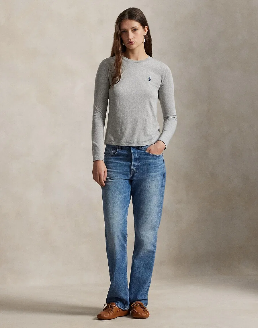 Футболка Polo Ralph Lauren серого цвета — фото 4