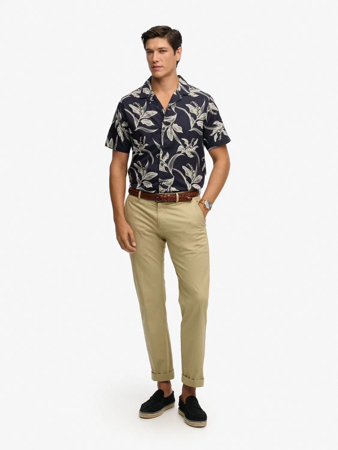 Рубашка с коротким рукавом Superdry Hawaiian Print, темно-синий — фото 4