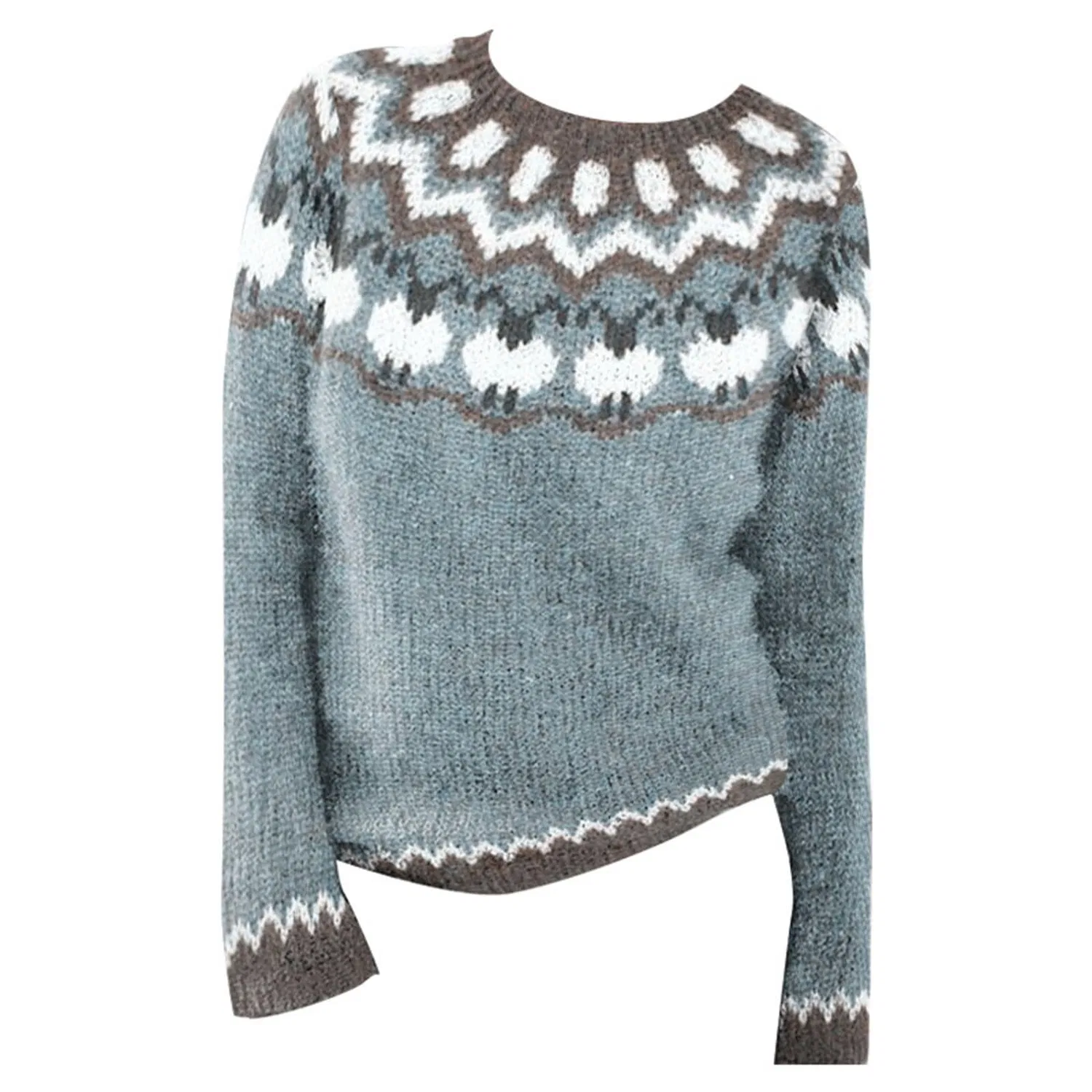 Женский свитер с принтом Fairisle Christmas Sweaters, Azure — фото 4