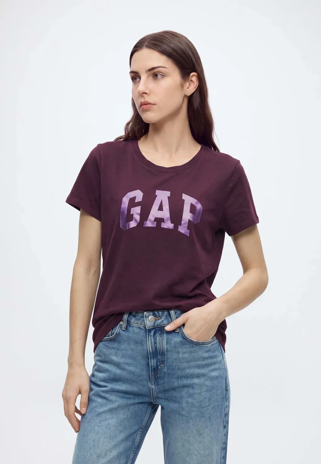 Классическая футболка с логотипом - футболка с принтом Gap, Vamp Red — фото 4