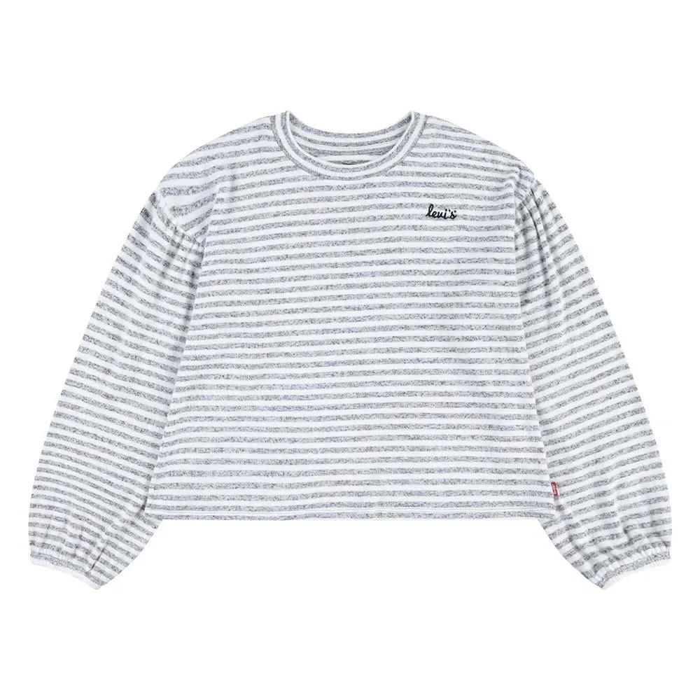 Детская футболка для девочек с длинным рукавом Hacci Striped Knit Levi's, Grey