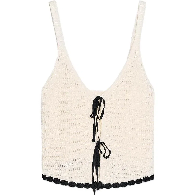Женская майка на бретелях Nude/Black ZARA, Nude/Black