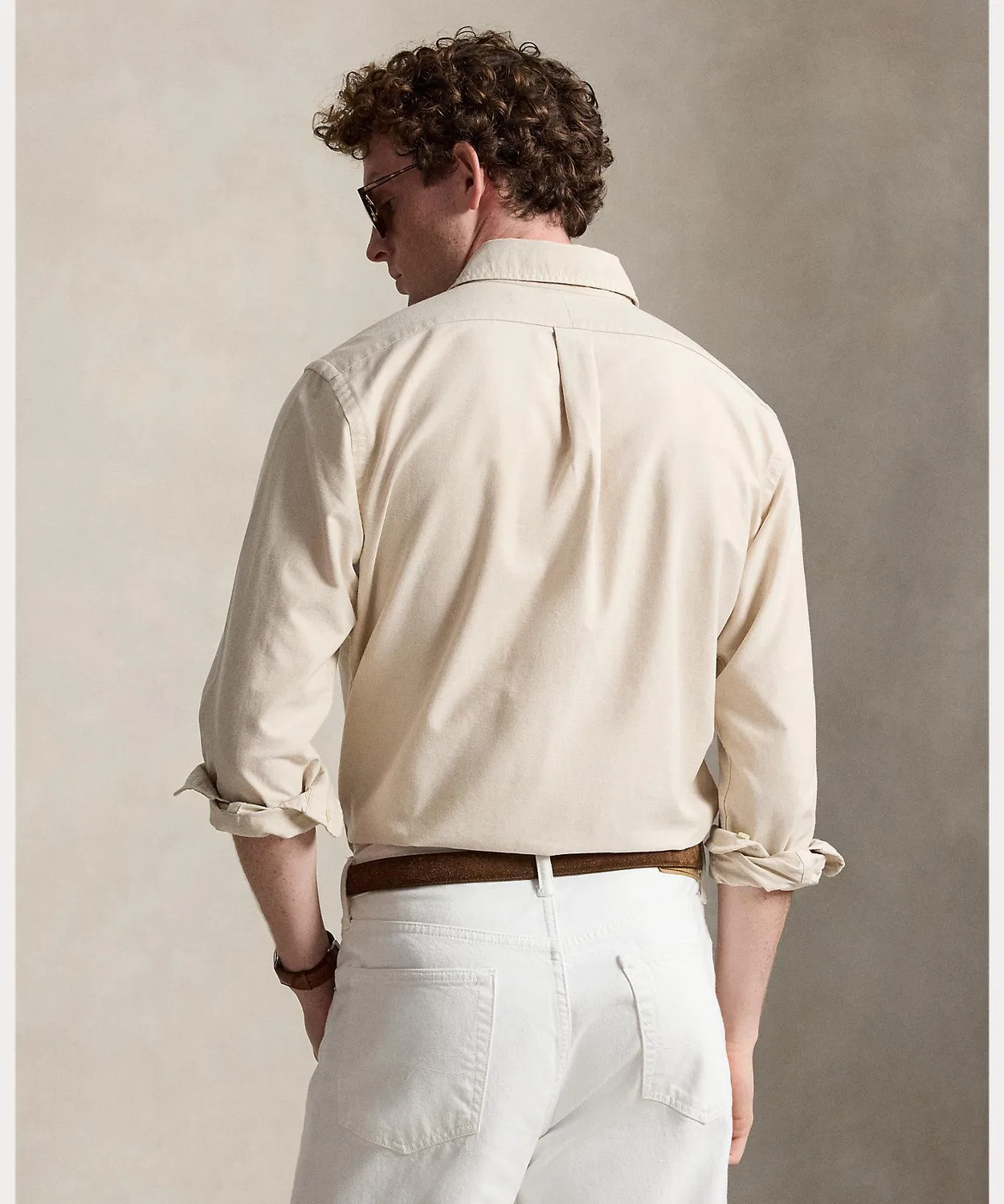 Мужская классическая рубашка-оксфорд с длинным рукавомPolo Ralph Lauren, Brown — фото 4
