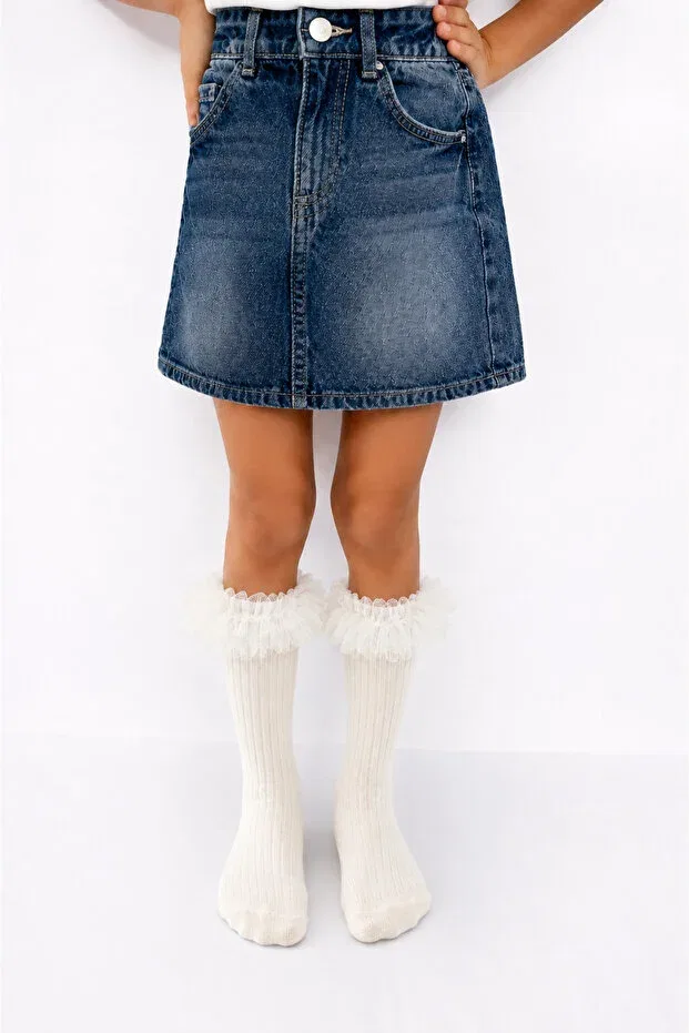 Детские носки для девочек с оборками Calverton Socks, Nude Color
