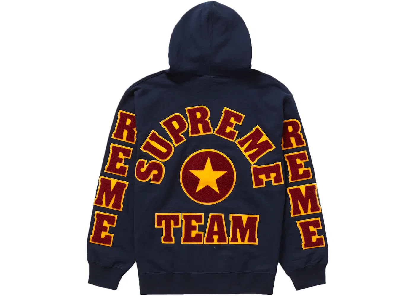 Мужской свитшот на молнии с капюшоном Supreme Team Chenille Navy — фото 2