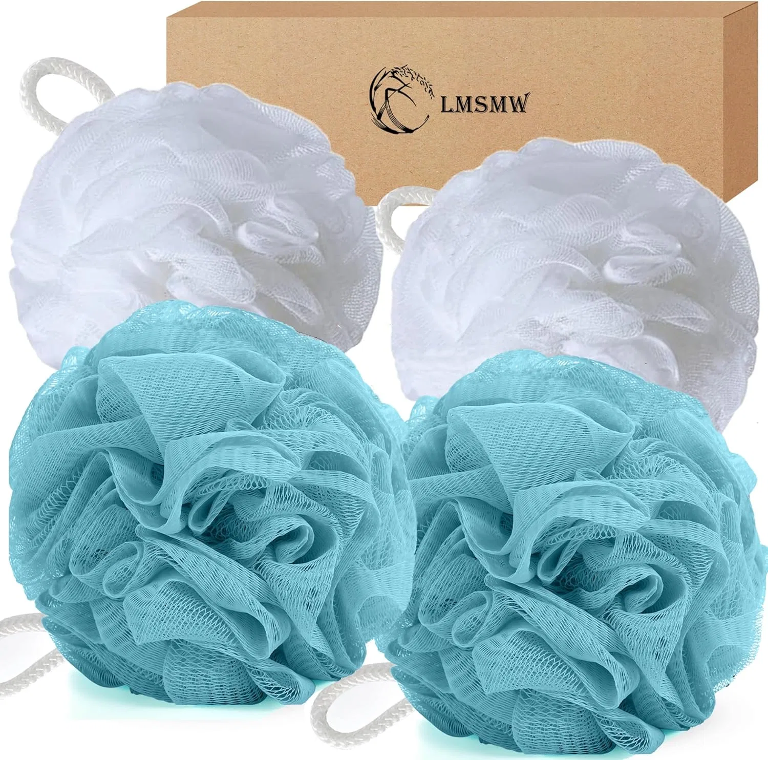 Мочалка из нейлоновой сетки LMSMW, 4 шт., 12 см, Green