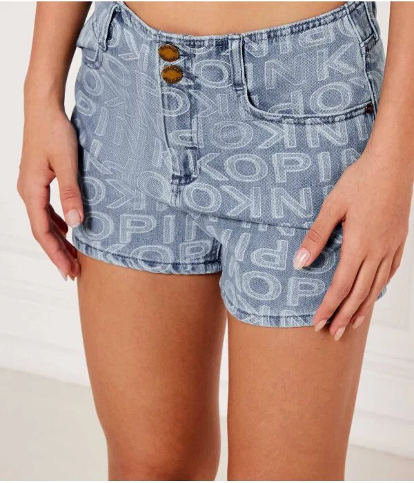 Детские шорты для девочек из денима Regular Fit Pinko Up, синий — фото 4