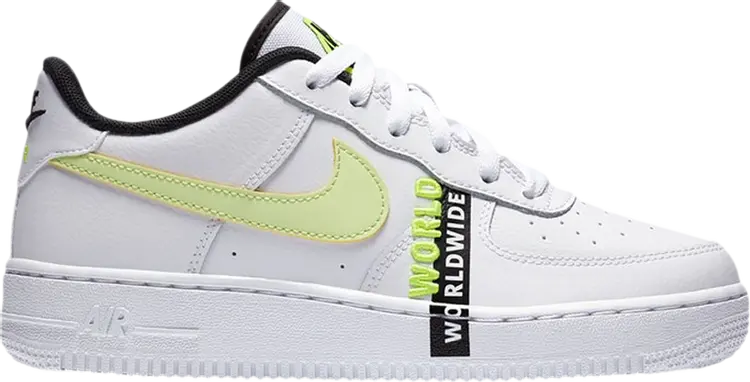 

Кроссовки Nike Air Force 1 LV8 1 GS 'Worldwide Pack - White Barely Volt', белый