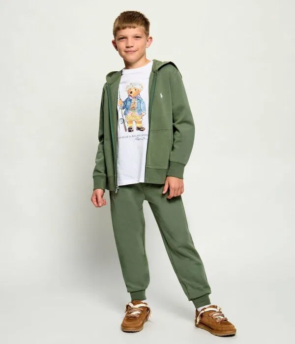 Детское худи с капюшоном Polo Ralph Lauren, зеленый — фото 2