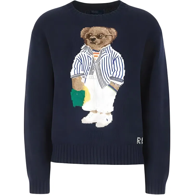 Женский свитер свободного кроя с принтом Polo Bear Hunter Marine Blue Multicolor, Polo Ralph Lauren, Hunter Marine Blue Multicolor