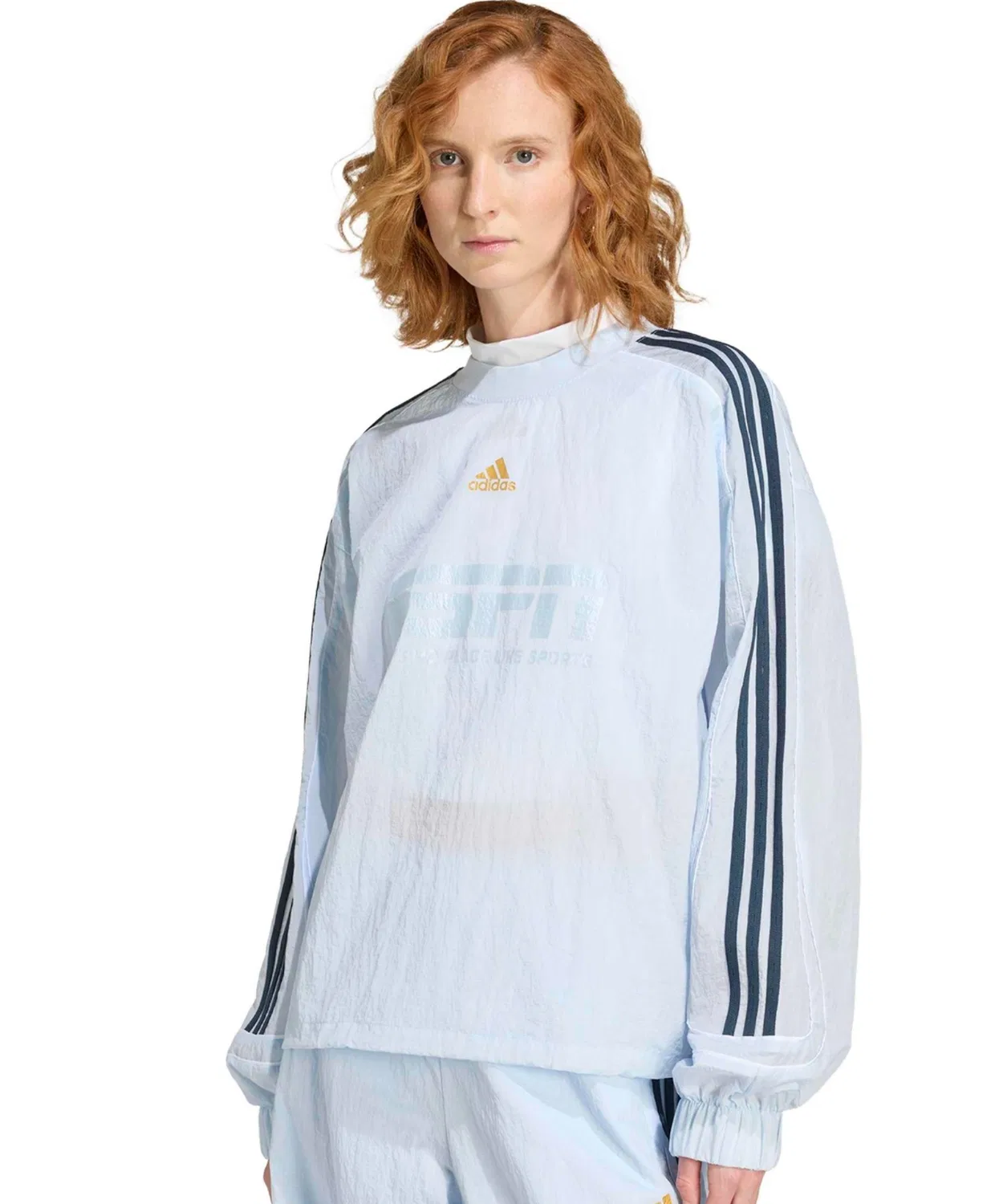 Женский свитшот свободного кроя с принтом Teamgeist 2.0 Adidas, Blue — фото 2