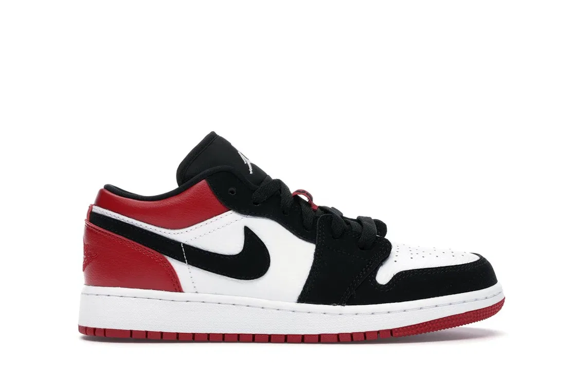 Детские кроссовки для мальчиков с низким вырезом Jordan 1 Low Jordan, White/Black-Gym Red