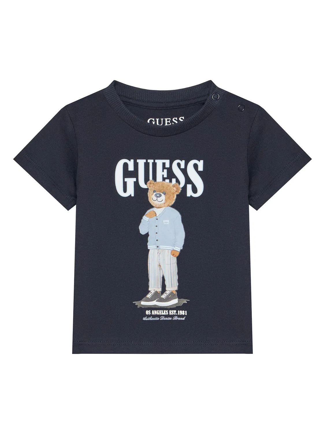 Комплект из футболки и джинсовых шорт стандартного кроя для мальчика Guess, разноцветный — фото 2
