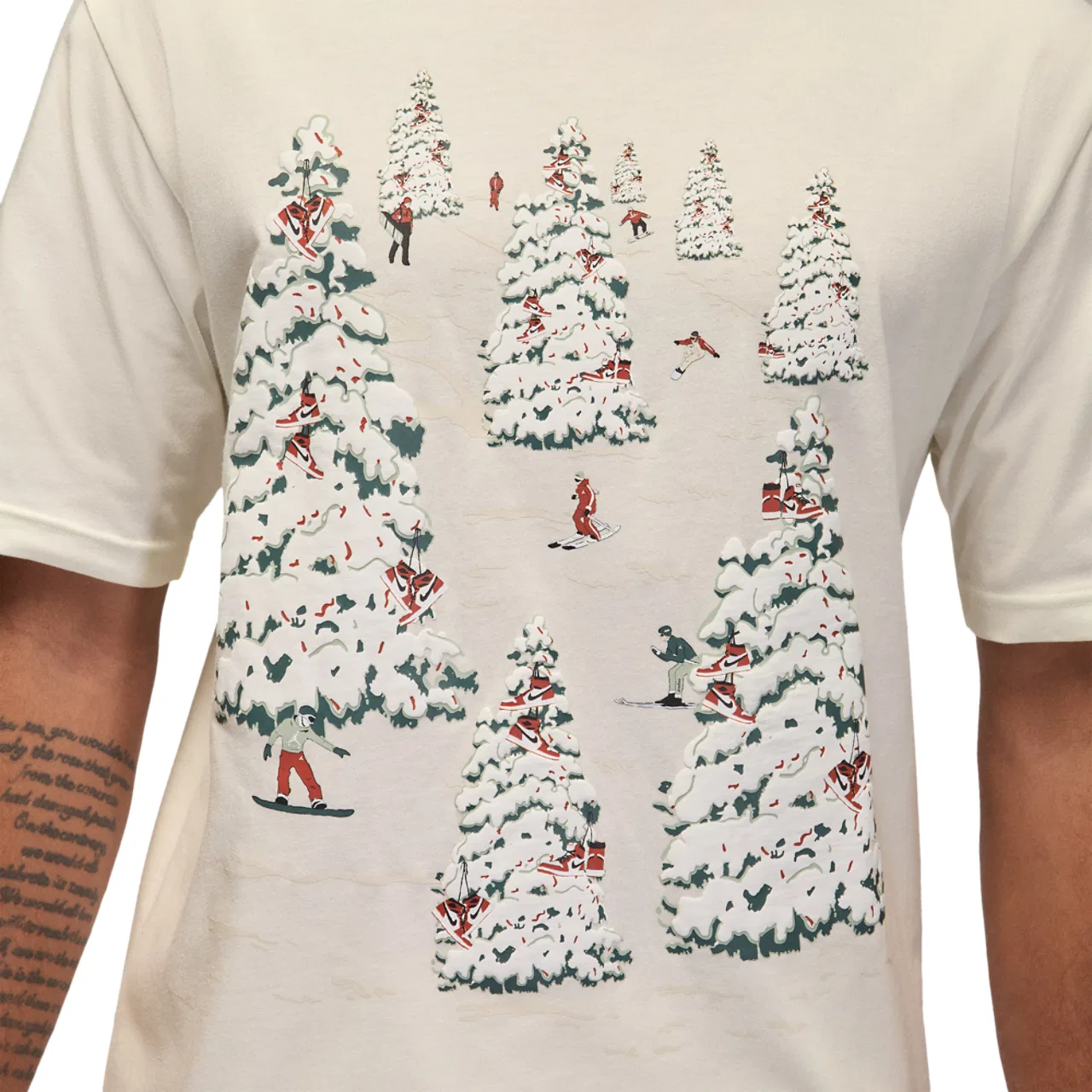 Мужская толстовка MJ BRK Holiday GFX Jordan, цвет Sail/Redstone — фото 3