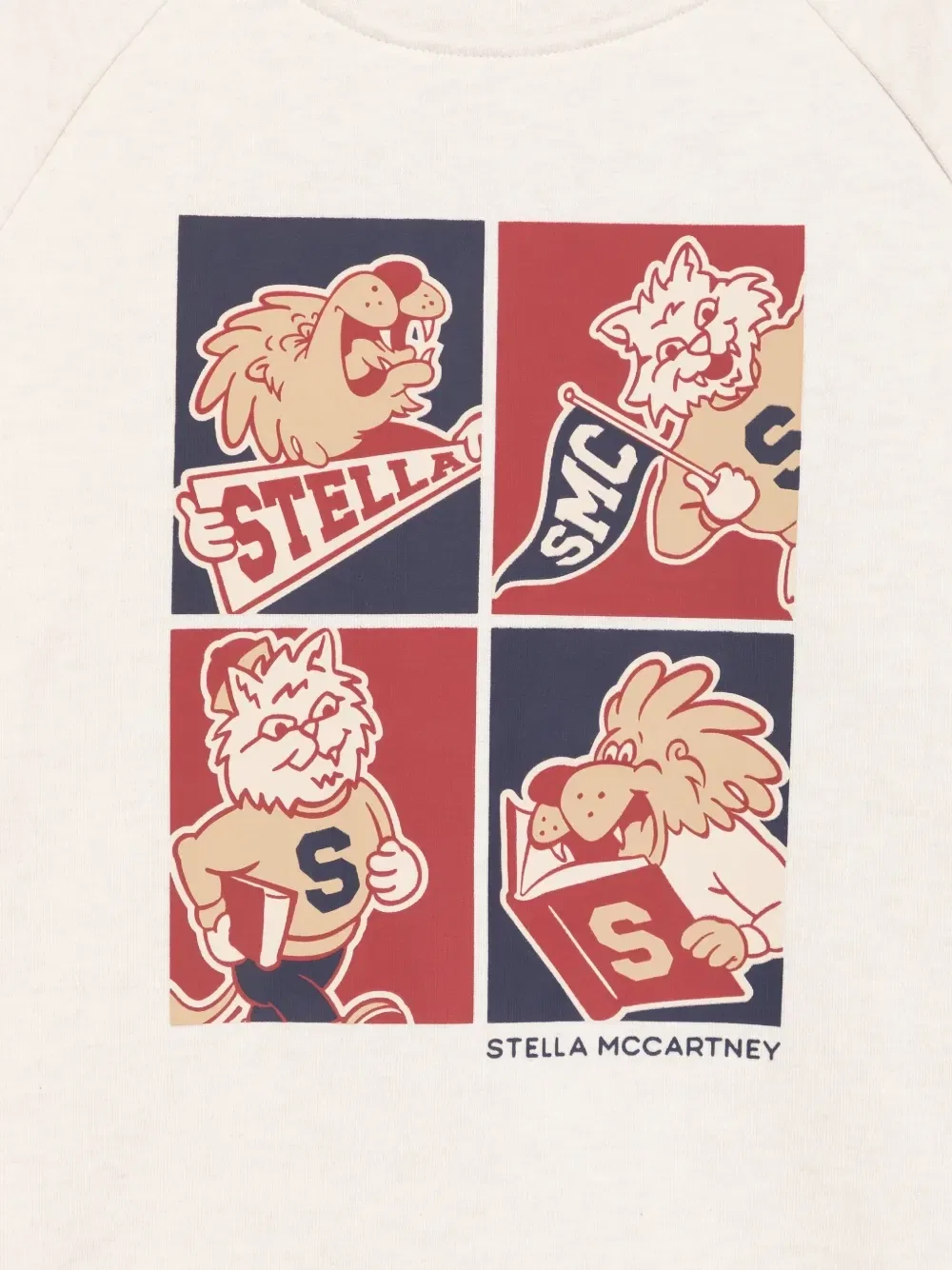 Свитшот реглан с графическим принтом Stella McCartney Kids, бежевый — фото 3