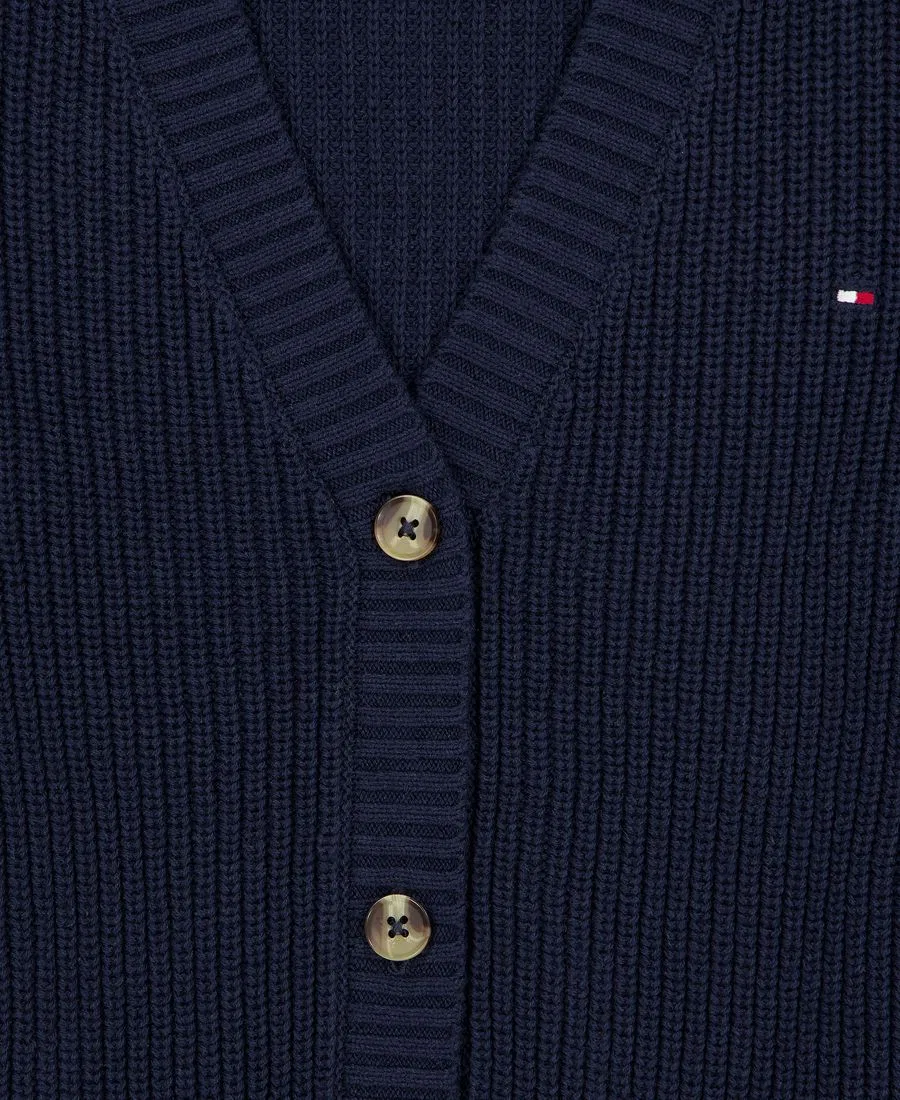 Кардиган-свитер с V-образным вырезом и длинным рукавом Tommy Hilfiger, Navy Blazer — фото 4