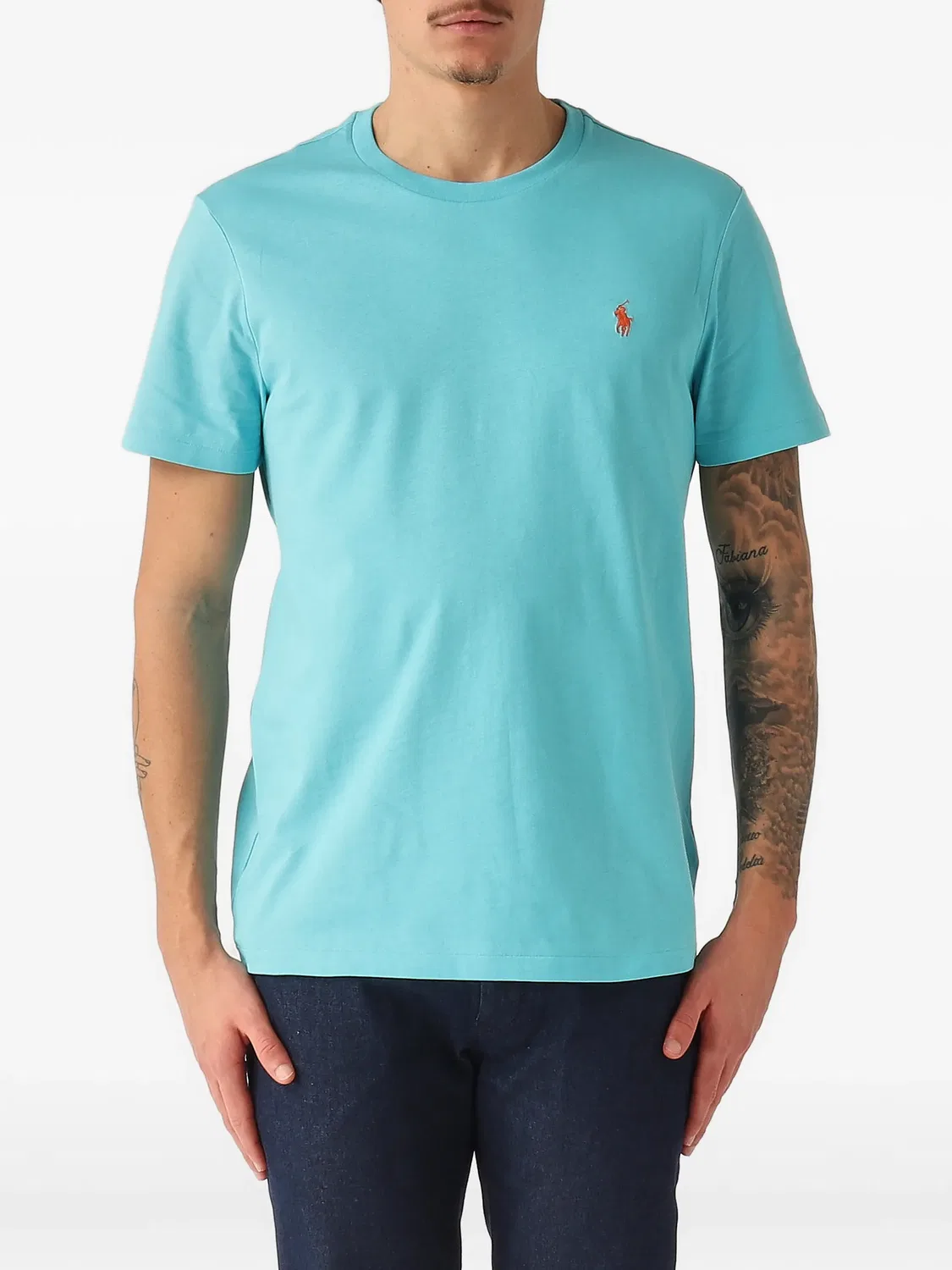 Футболка-поло Custom Slim Fit синяя Polo Ralph Lauren, синий