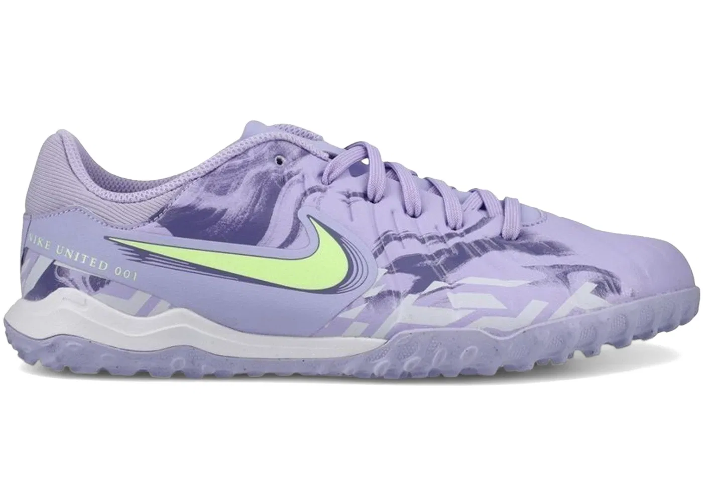 Детские футбольные бутсы для мальчиков Nike Tiempo Legend 10 Academy TF United Pack, цвет Purple Agate/Barely Volt