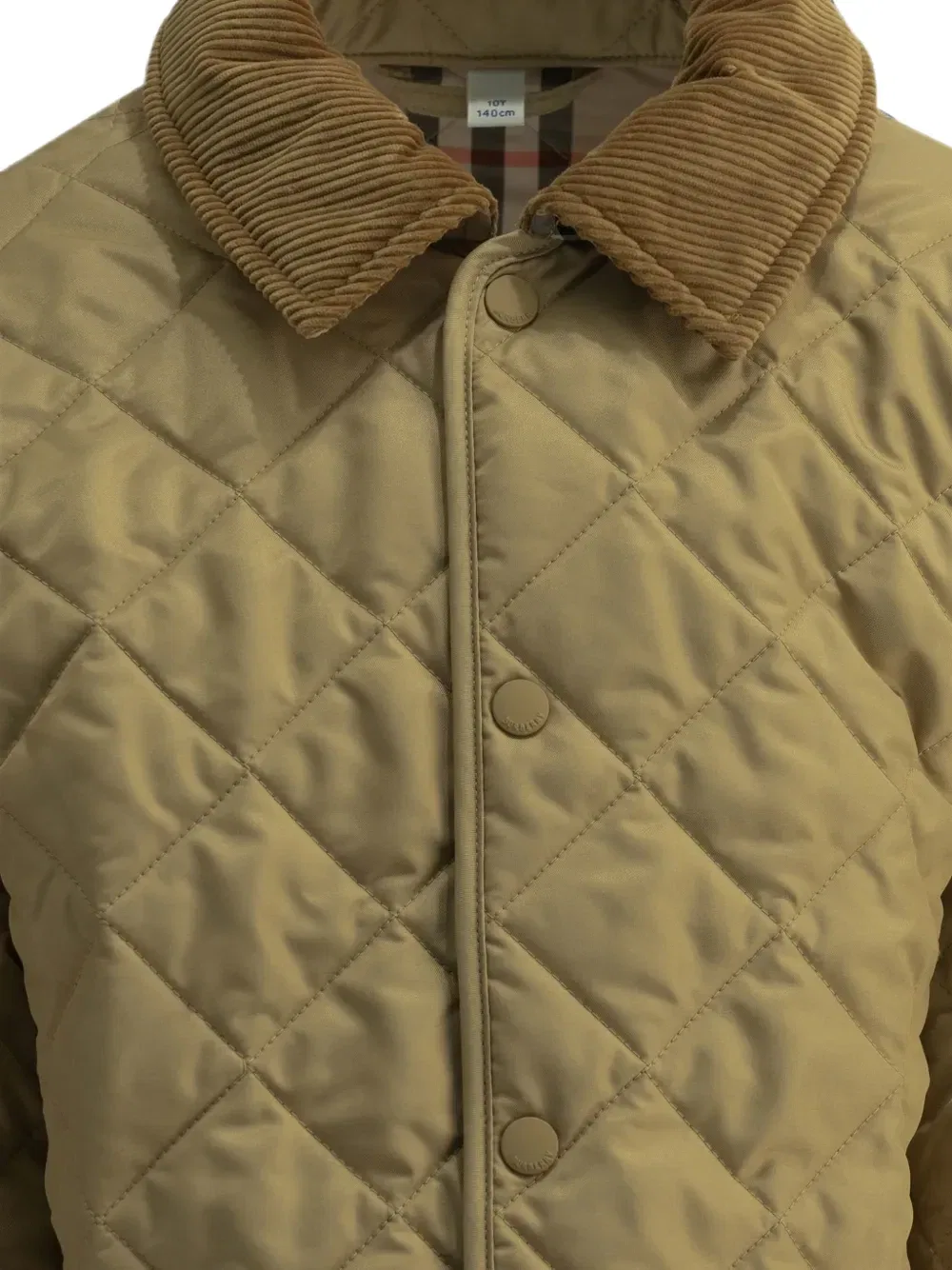 Стеганая куртка-баранья шкура Burberry Kids, бежевый — фото 3