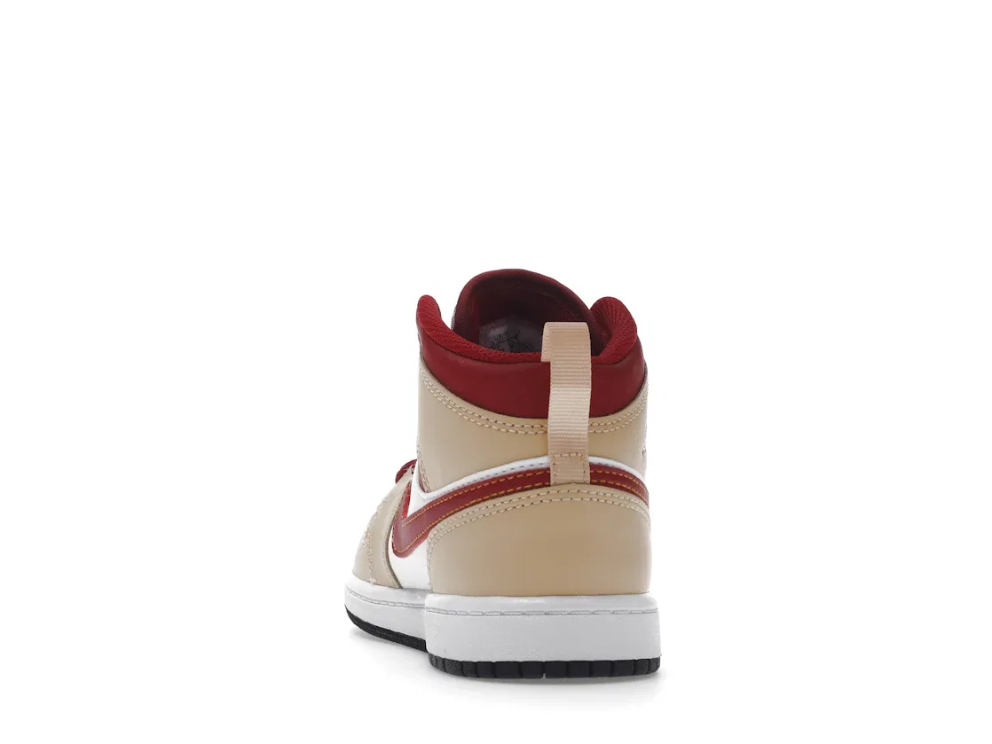 Детские кроссовки Lifestyle Jordan 1 Mid, White Onyx/White/Cardinal Red/Light Curry — фото 4