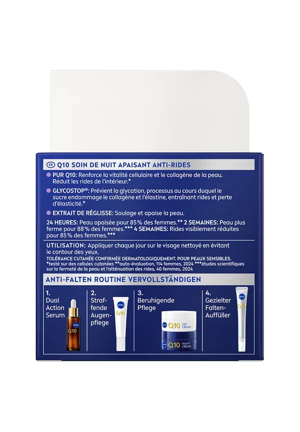 Ночной крем Q10 Anti-wrinkle Calming Night Care Nivea, 50 мл, transparent, прозрачный — фото 4