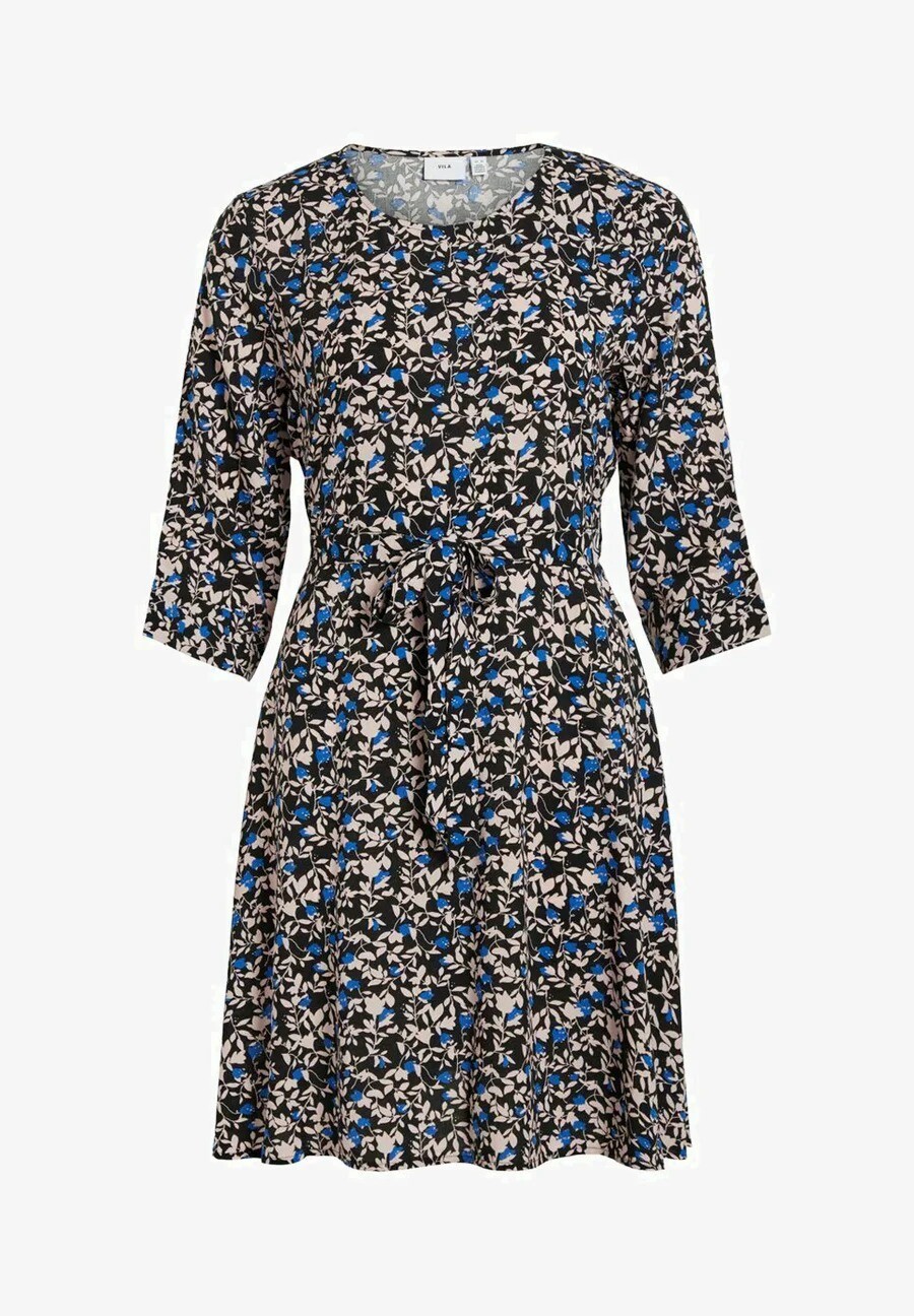 

Платье мини Vila Vicelina O Neck 3/4 Dress, синий, мультиколор