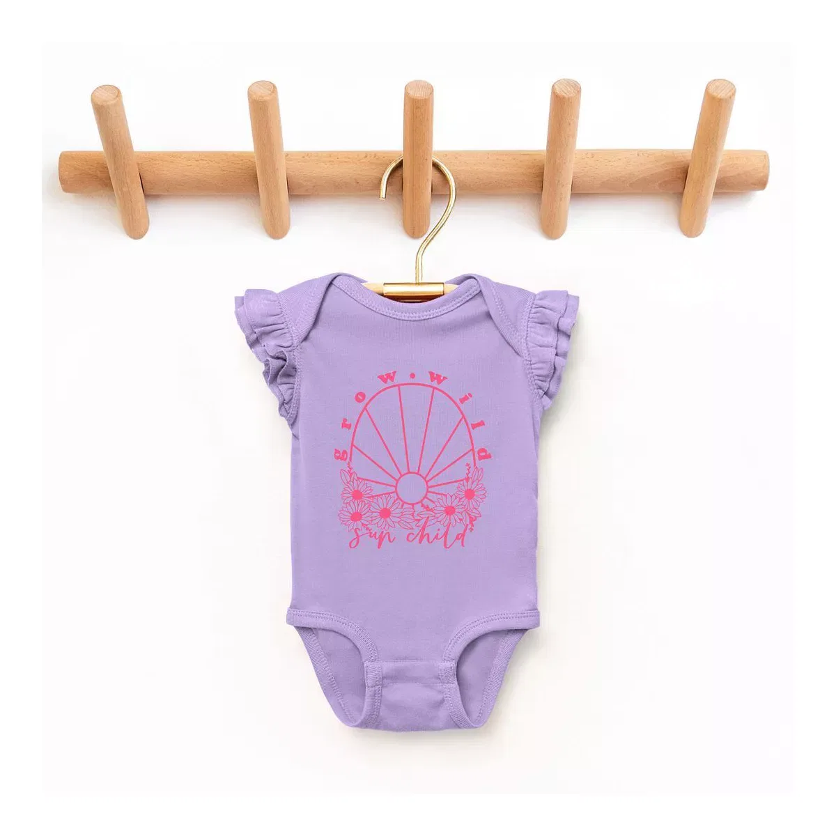 Детский боди-комбинезон с бабочковым рукавом Grow Wild Sun Child The Juniper Shop, Lavender