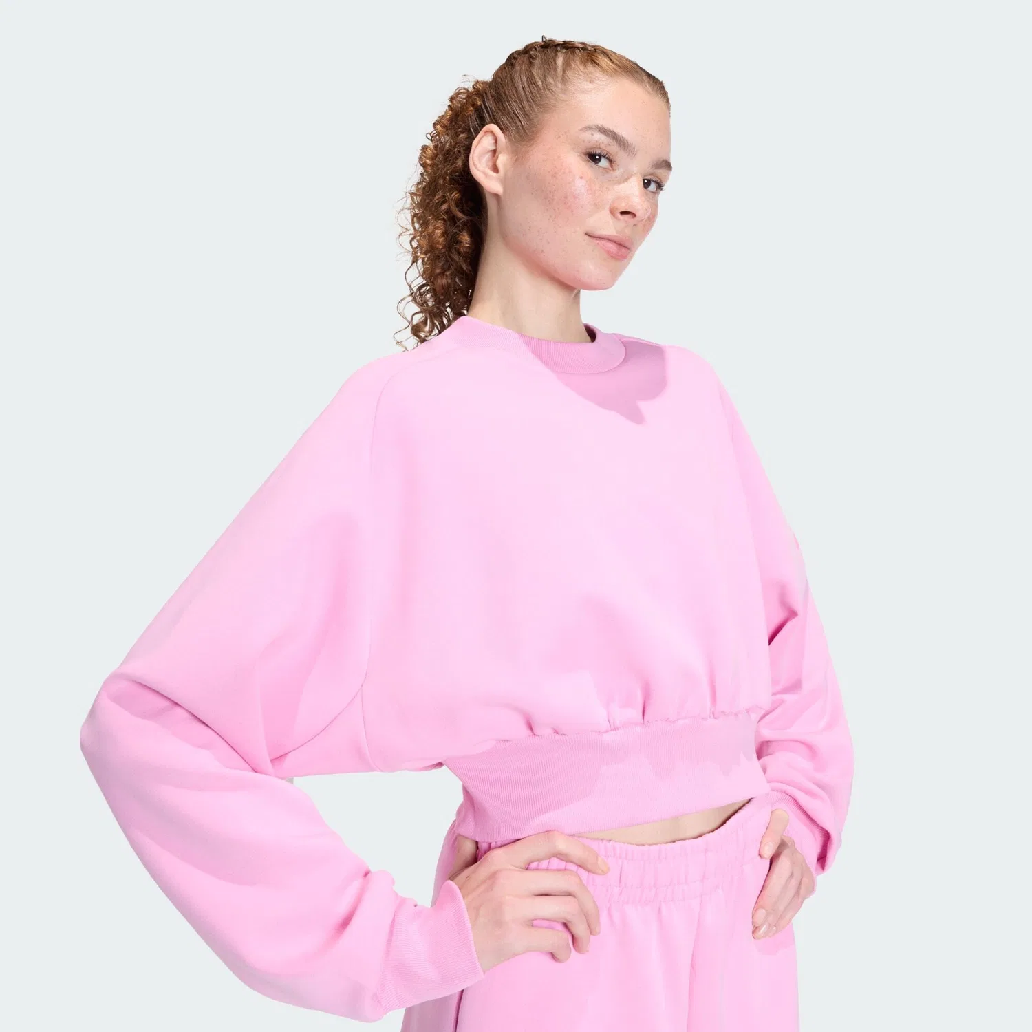 Женский свитшот свободного кроя Soft Lux, Adidas, Rosa — фото 4
