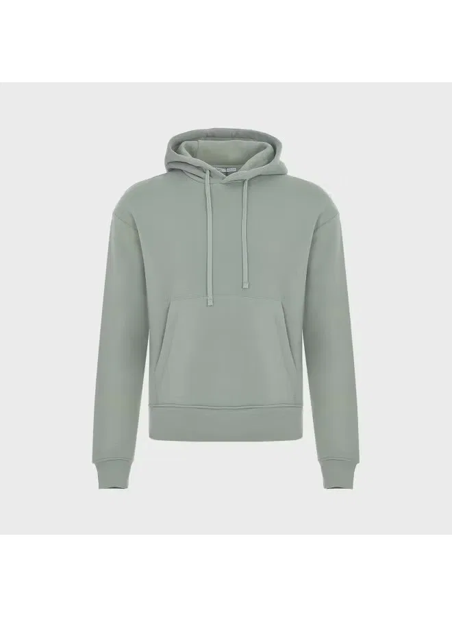 Худи свободного кроя хлопковое Zara, серо-зеленый — фото 2