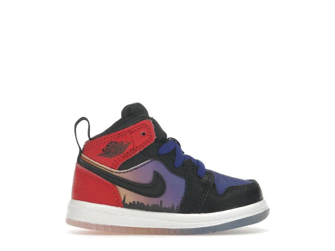 Детские кроссовки lifestyle Jordan 1 Mid SS Skyline Jordan, Concord/Black-University Red-Psychic Purple-Peach Cream-Total Orange