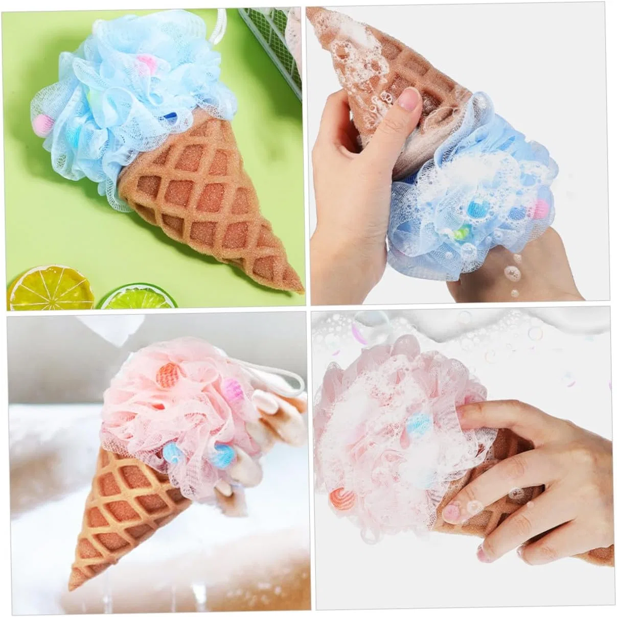 Детская мочалка-спонж Ice Cream, AUTSUPPL, 2 шт, 21x11x11 см — фото 4