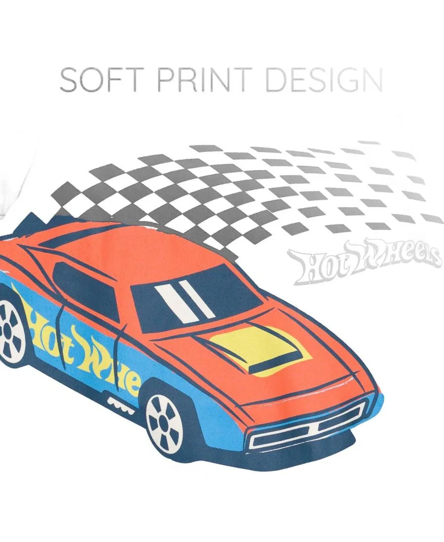 Комплект из боди-комбинезона с коротким рукавом и панамки Hot Wheels, Light Blue — фото 3