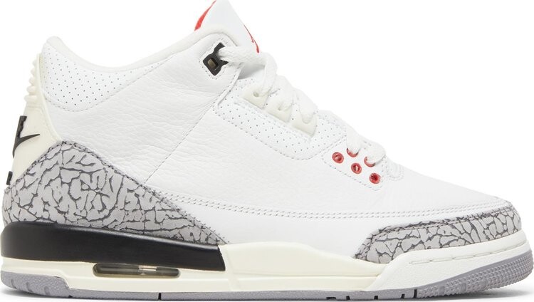 

Кроссовки Air Jordan 3 Retro GS White Cement Reimagined, белый