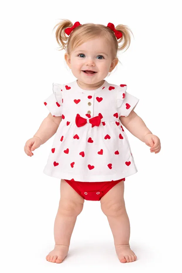 Детское боди для девочек с принтом Mixmax Bebe, Red