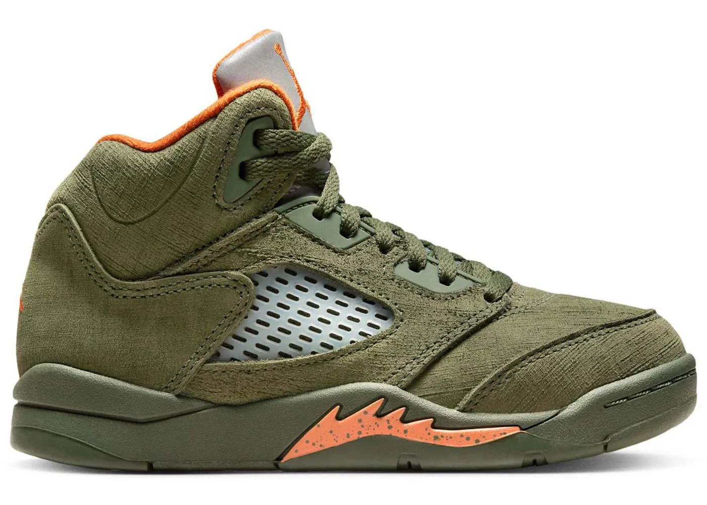 Детские кроссовки Lifestyle Jordan 5 Retro, Army Olive/Solar Orange
