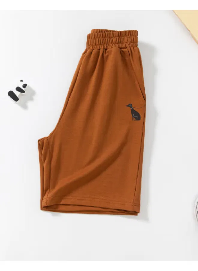 Шорты с принтом щенка для мальчиков Jeanswest, темно-хаки