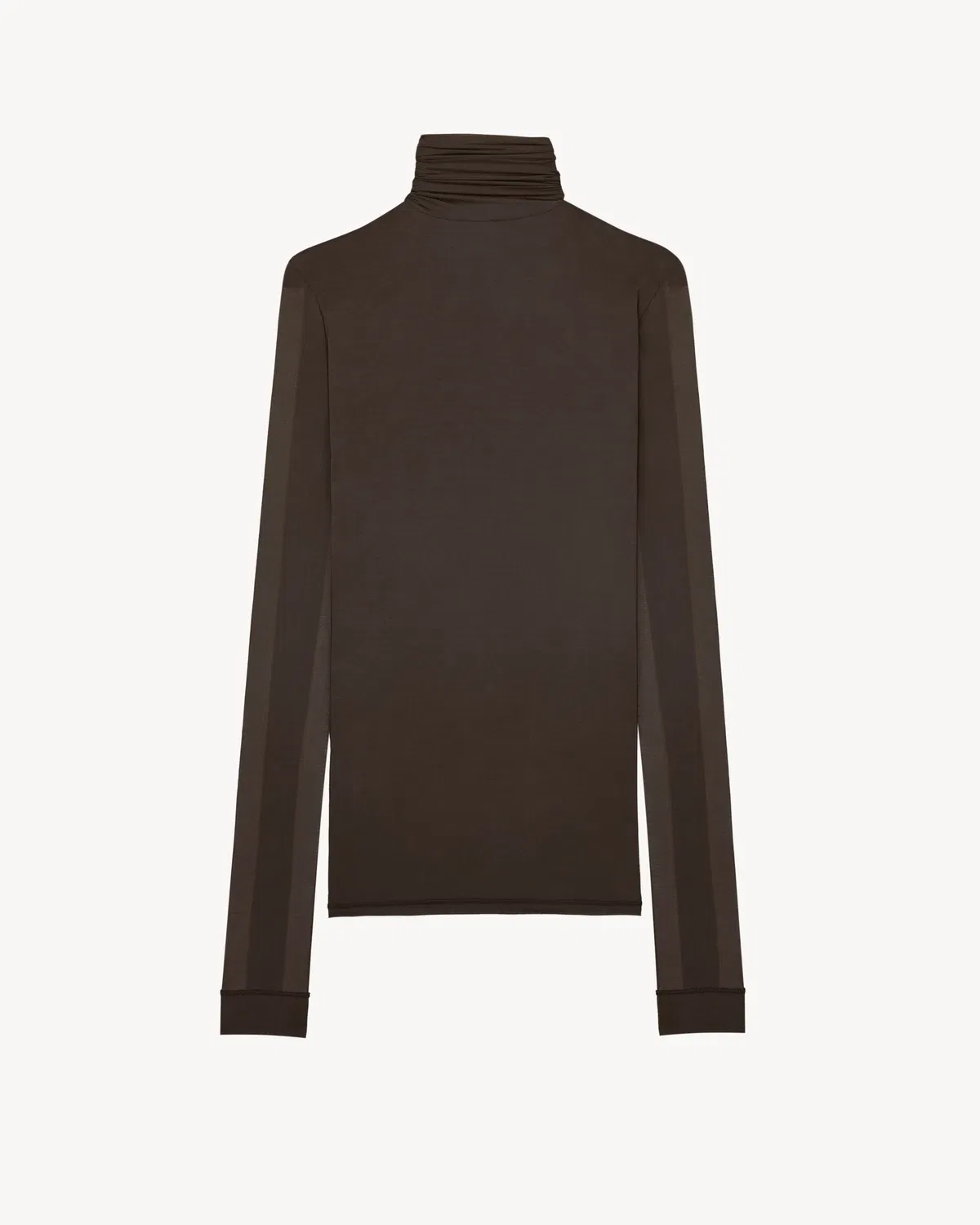 Водолазка из эластичного джерси SAINT LAURENT, коричневый — фото 2