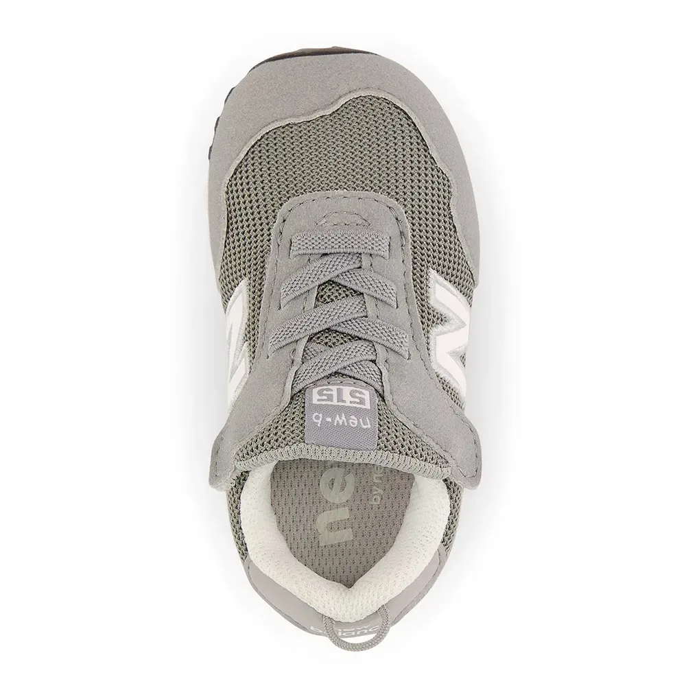 Детские кроссовки для девочек с липучкой New balance 515 Hook & Loop, Grey — фото 4