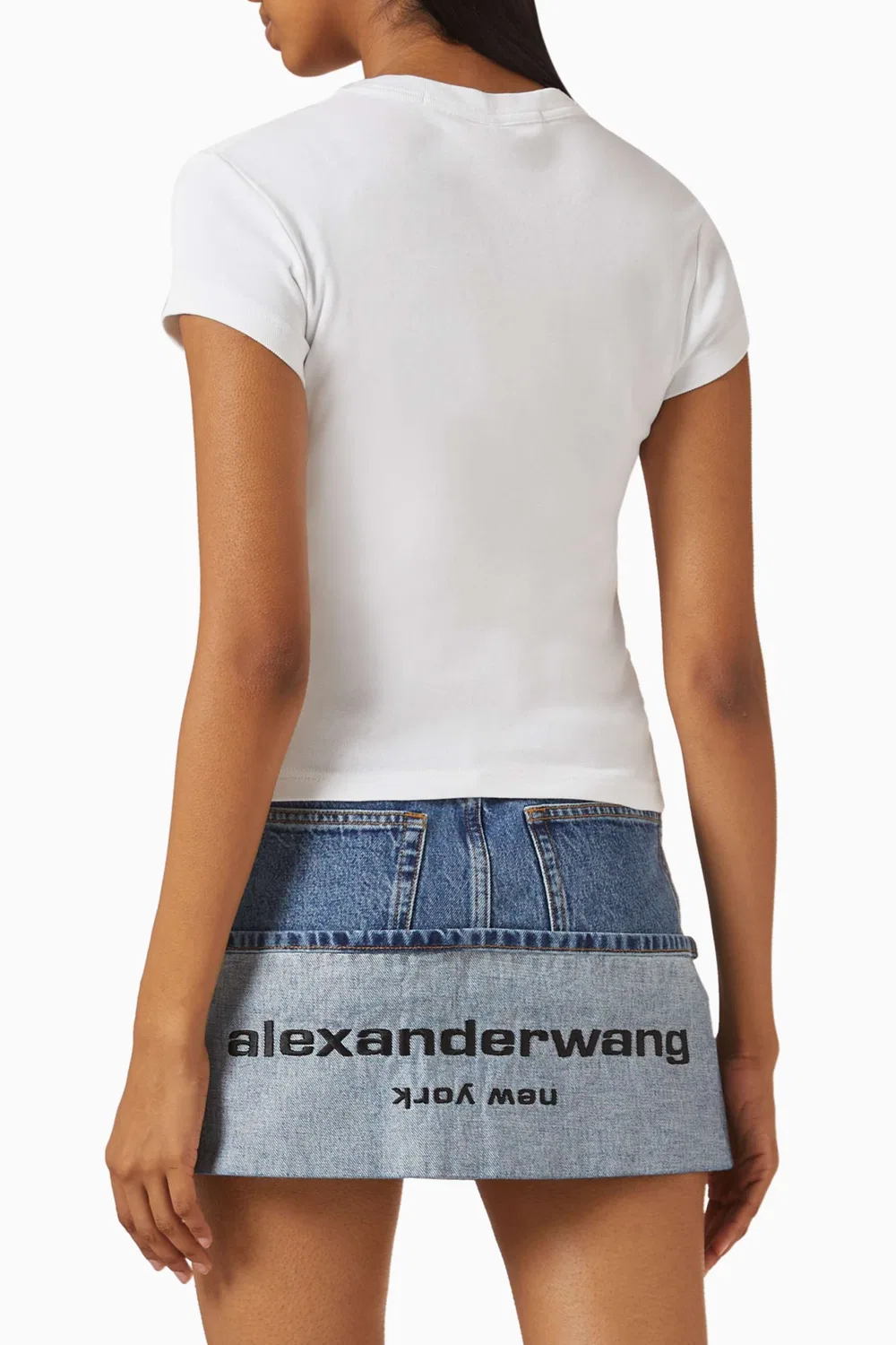 Футболка детская с принтом из хлопка Alexander Wang, белый — фото 3