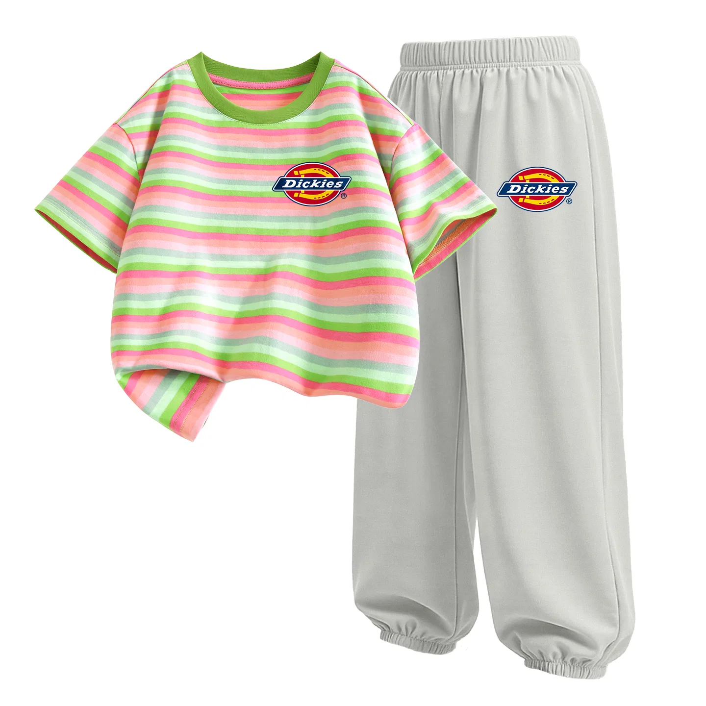 Детский спортивный комплект из двух предметов S Logo K Sweetheart Green+S Logo K Glacier Gray Dickies, Green/Gray