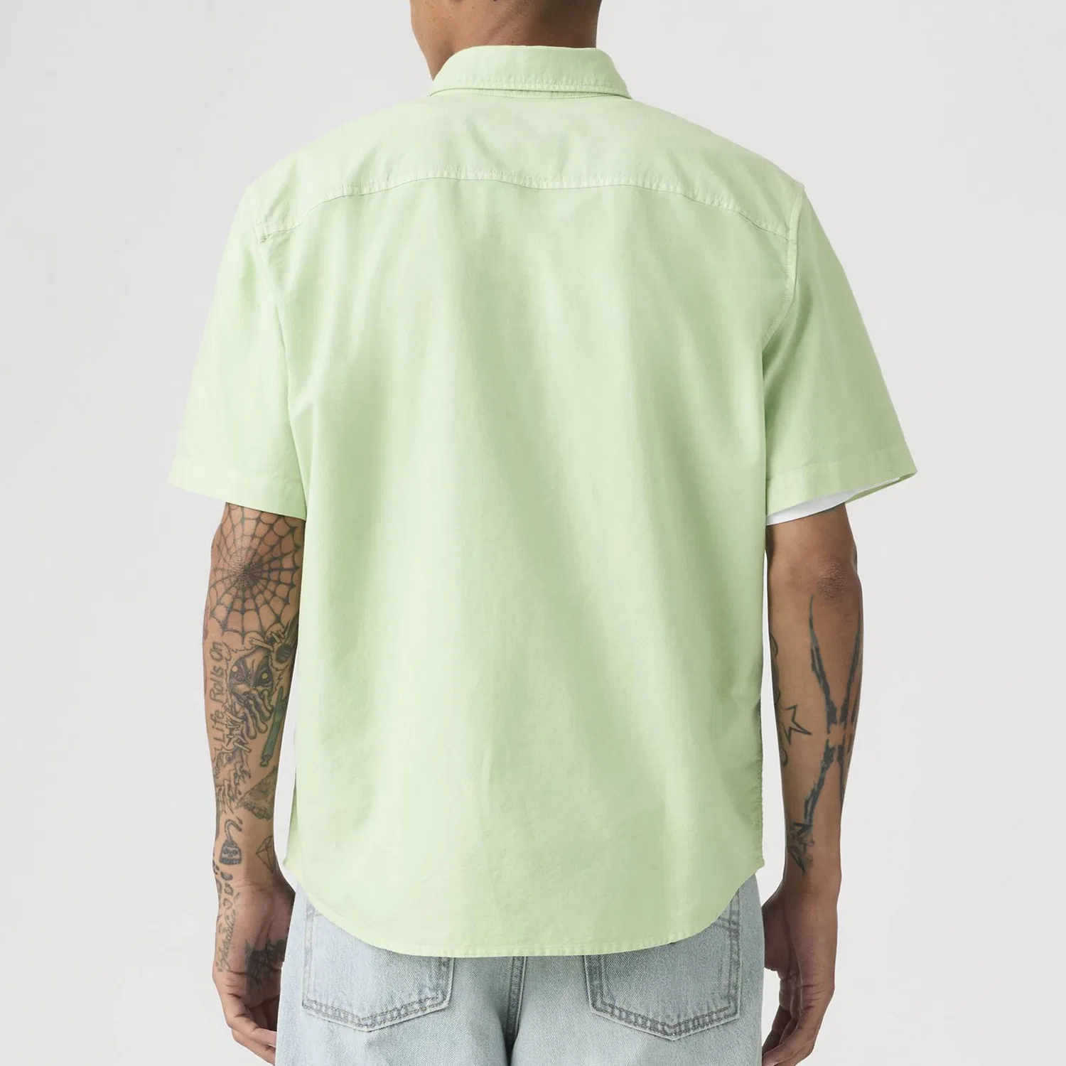 Levis Мужская рубашка хлопковая Levi's, Green — фото 4