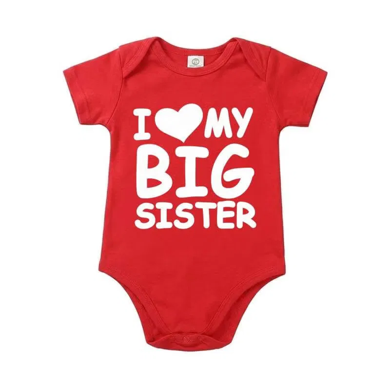 Боди-комбинезон с принтом I Love My Big Sister Matching Family Outfits, красный