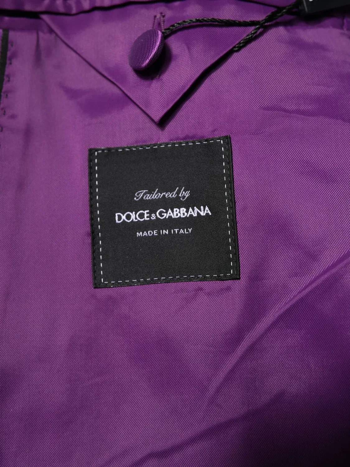 Dolce & Gabbana Пиджак двубортный атласный фиолетовый — фото 2